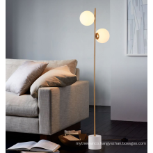 Modern marble base gold LED corner floor stand lamp for hotel room